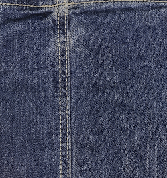 Vue macro du tissu de jeans bleu