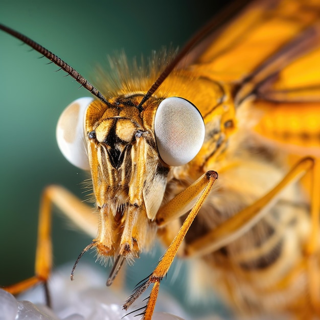 Vue macro de la trompe d'un papillon