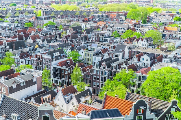 Vue des maisons à Amsterdam