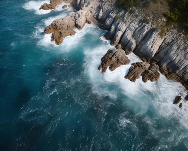 Une vue sur la mer depuis la côte du portugal