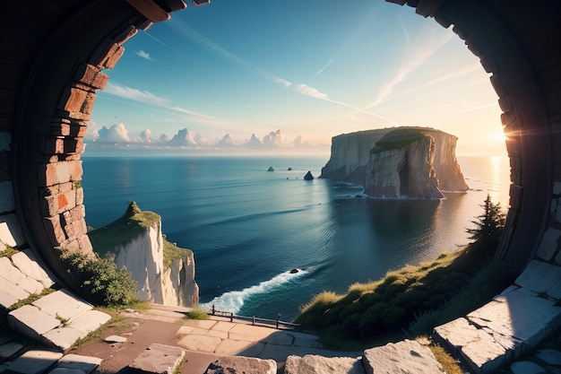 Une vue sur la mer depuis les falaises de la corbière.