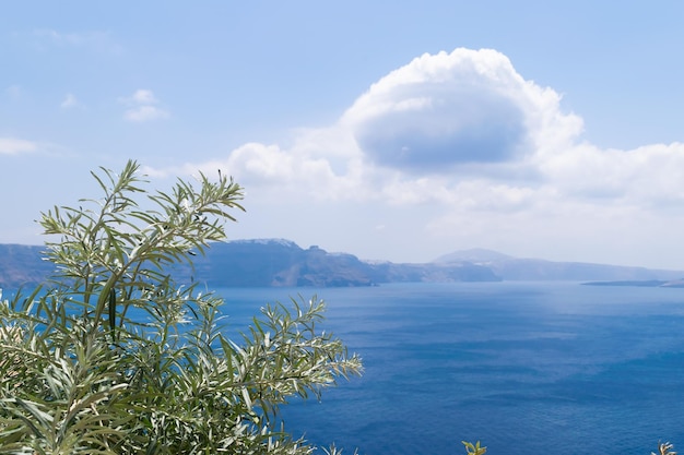 Vue sur la mer de l'île de Santorin en Grèce