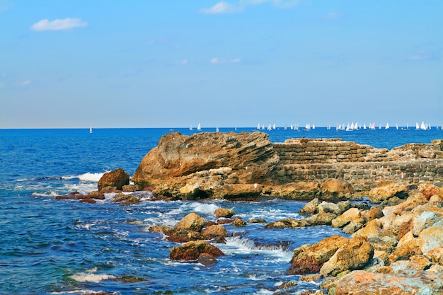 Vue sur la mer méditerranée et le littoral