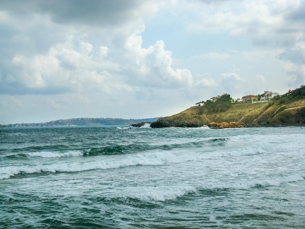 Vue sur la mer pendant une tempête