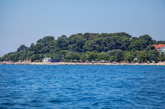 Vue de la mer sur la vieille ville historique de Porec Croatie