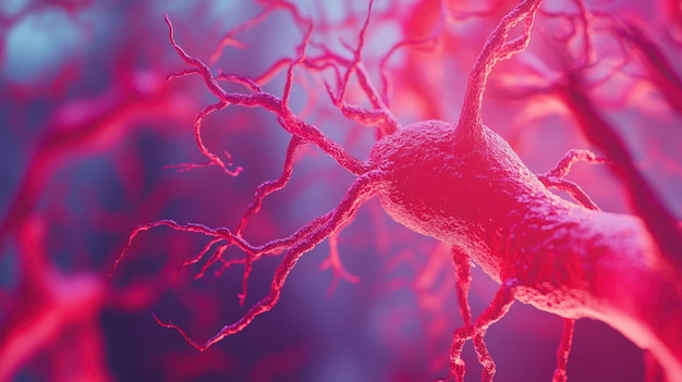 Vue microscopique d'une cellule neuronale