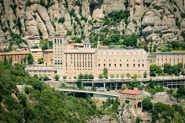 Vue sur le monastère de Montserrat en Catalogne, Barcelone.