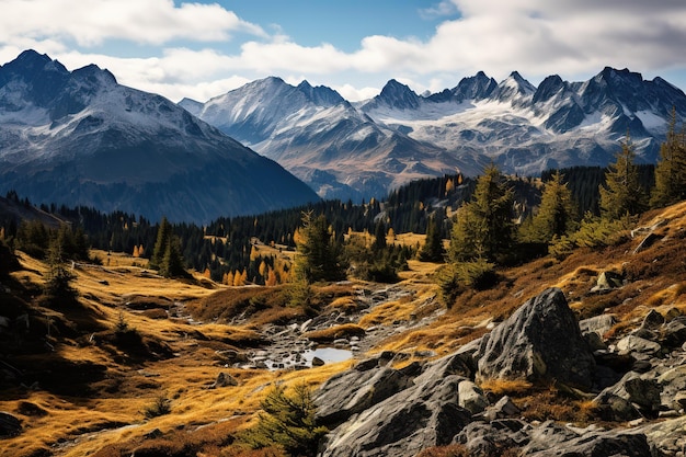 Vue sur la montagne en automne