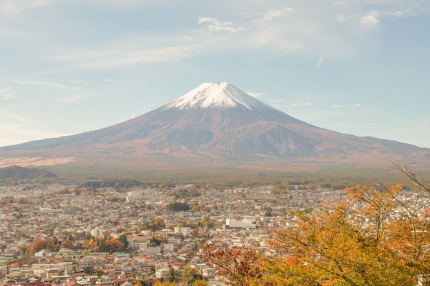 Vue sur la montagne Fuji en saison d'automne, au Japon.