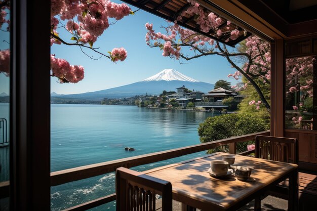 vue sur la montagne de fuji vacances japonaises destination de voyage photographie professionnelle