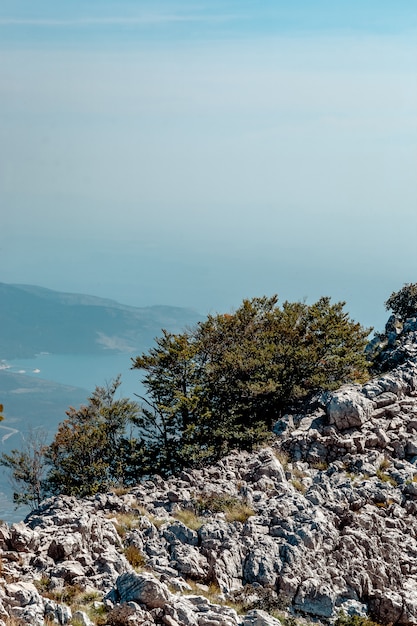 Photo vue de la montagne près de kotor