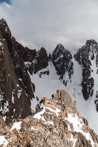 Vue sur la montagne avec des sommets pointus