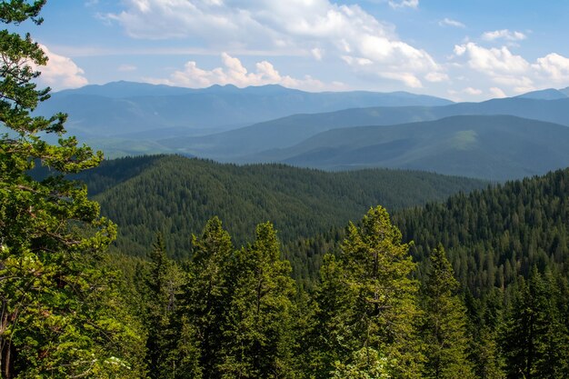 une vue sur les montagnes du haut