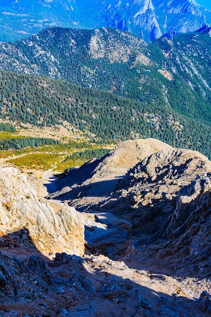 Vue sur les montagnes du Taurus depuis le sommet de la montagne Tahtali