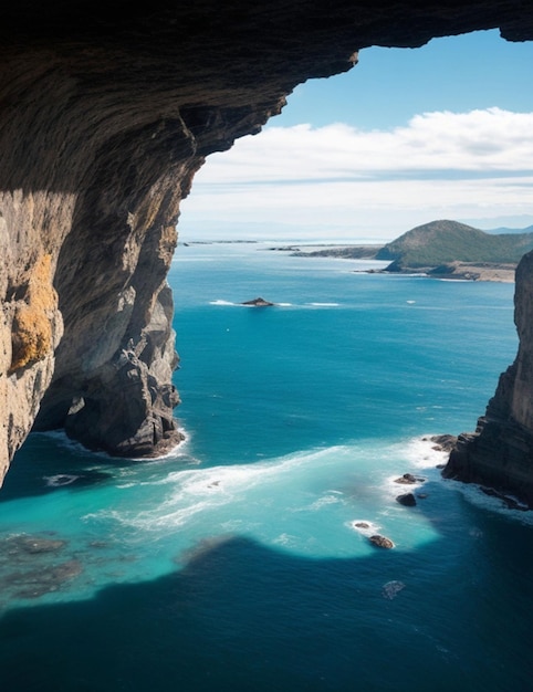 Vue sur les montagnes rocheuses de l'océan