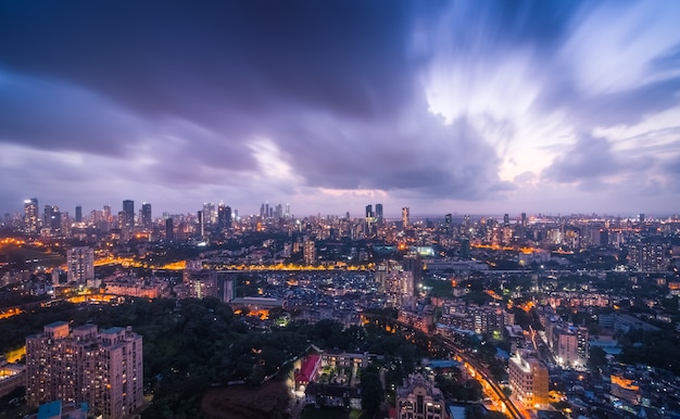 Photo vue de mumbai depuis un gratte-ciel de wadala