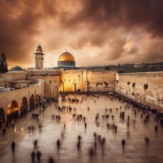 Vue sur le Mur occidental dans la vieille ville de Jérusalem Israël