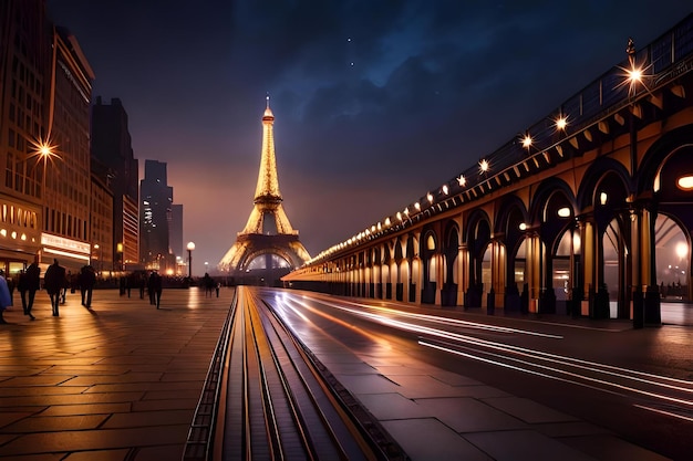 Une vue nocturne du pont