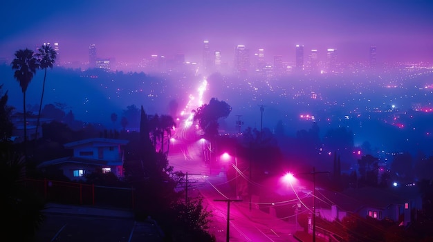 Vue nocturne de Los Angeles