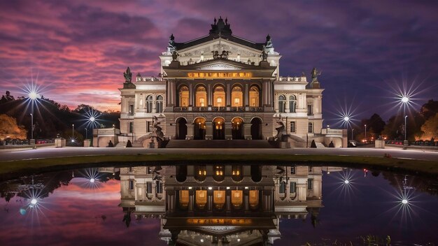 Photo vue nocturne de l'opéra d'odessa