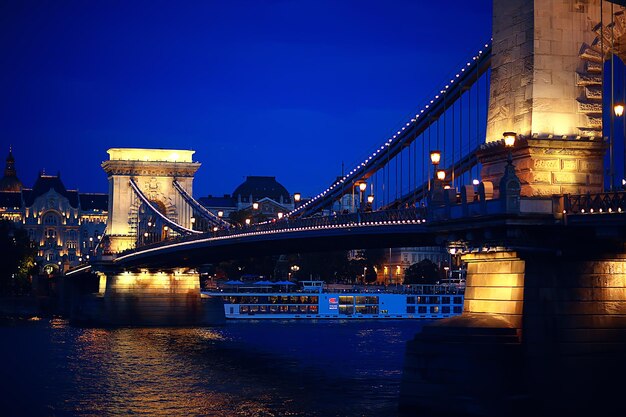 Vue de nuit architecture budapest hongrie voyage touristique vie nocturne europe paysage