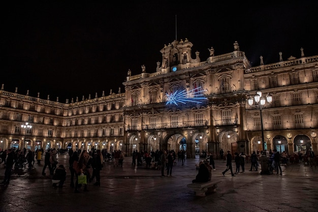 Vue de nuit sur la Plaza Mayor de Salamanque