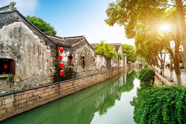 Vue de nuit de la ville antique de Suzhou