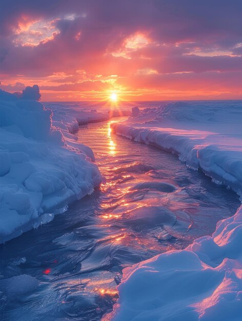 Photo vue sur l'océan et la glace