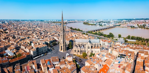 Photo vue panoramique aérienne de bordeaux france