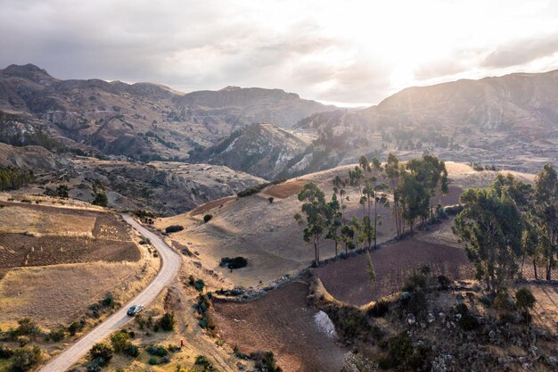 Vue Panoramique Aérienne De La Cordillère Des Andes à Junin Pérou