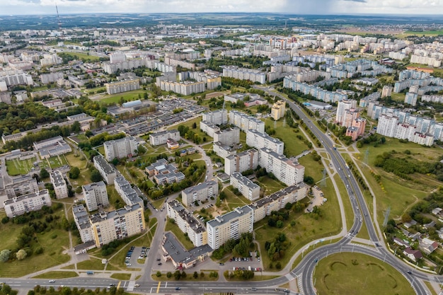 Vue panoramique aérienne du quartier résidentiel des immeubles de grande hauteur