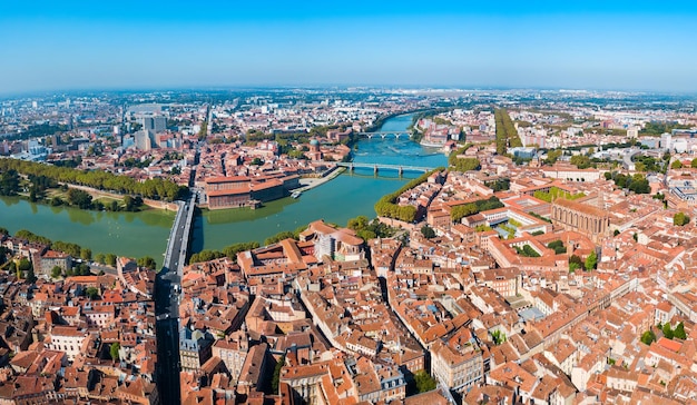 Photo vue panoramique aérienne de toulouse france