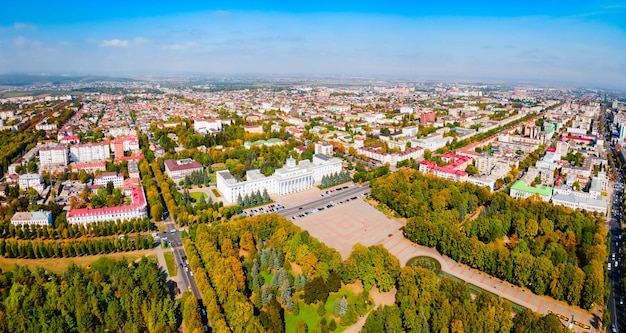 Photo vue panoramique aérienne de la ville de nalchik russie