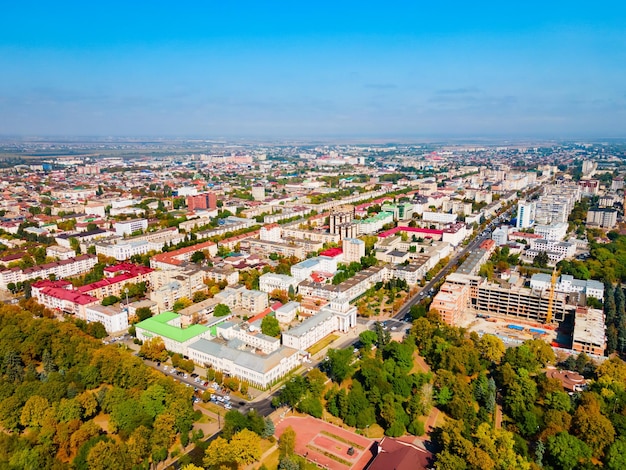 Photo vue panoramique aérienne de la ville de nalchik russie