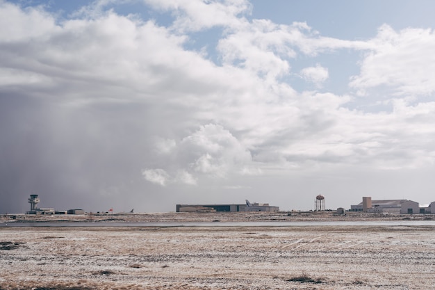 Vue Panoramique De L'aéroport En Islande Reykjavik