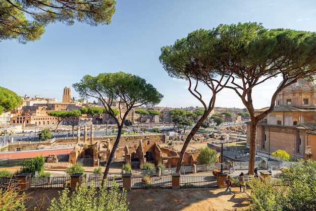 Vue panoramique sur l'ancienne ville romaine de Rome