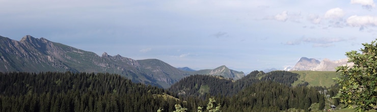 Photo vue panoramique des arbres et des montagnes contre le ciel