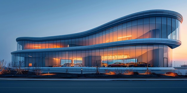 vue panoramique d'un bâtiment avec une voiture garée à l'extérieur