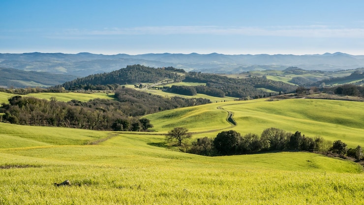 Photo vue panoramique de la campagne en toscane