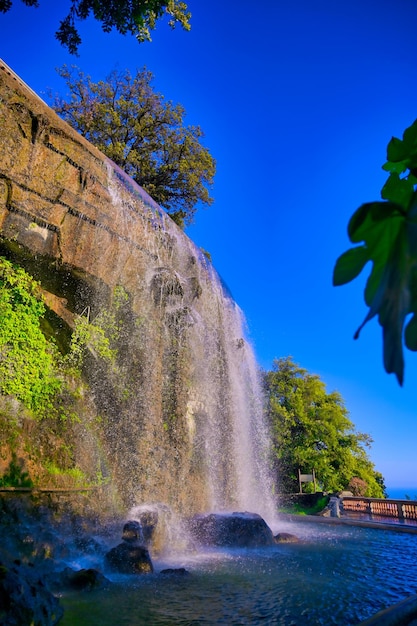 Photo vue panoramique de la cascade contre le ciel