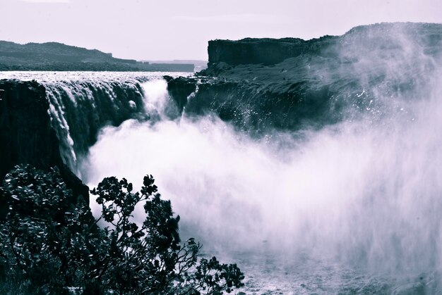 Photo vue panoramique de la cascade contre le ciel