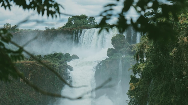 Photo vue panoramique de la cascade d'iguazu