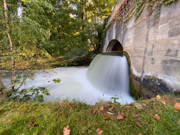 Photo vue panoramique de la cascade à munich