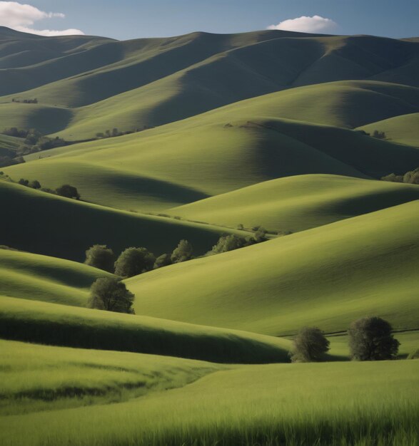 Photo une vue panoramique sur les collines roulantes