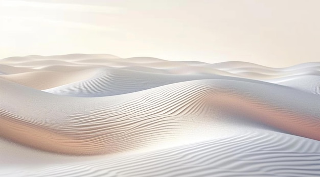 vue panoramique d'un désert avec quelques dunes de sable blanc