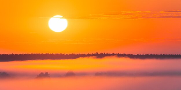 Photo vue panoramique du coucher de soleil