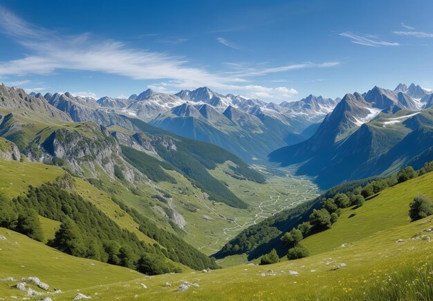 Vue panoramique du désert des Pyrénées, France