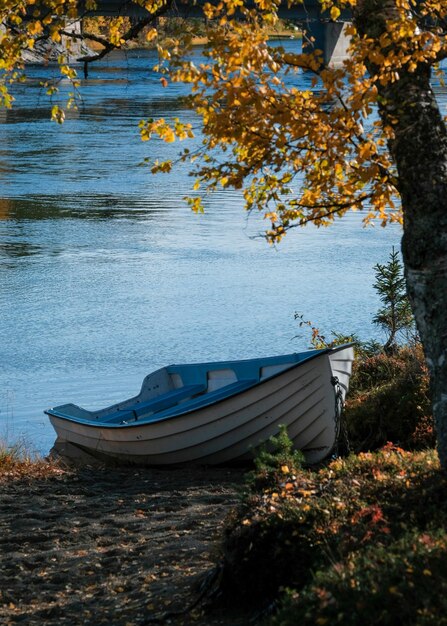 Photo vue panoramique du lac à l'automne