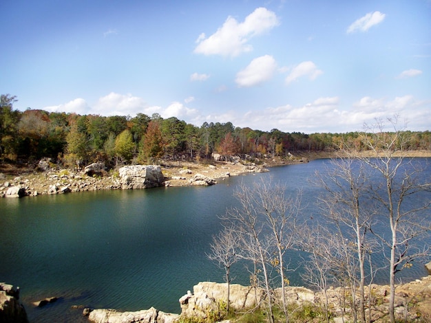 Vue panoramique du lac contre le ciel