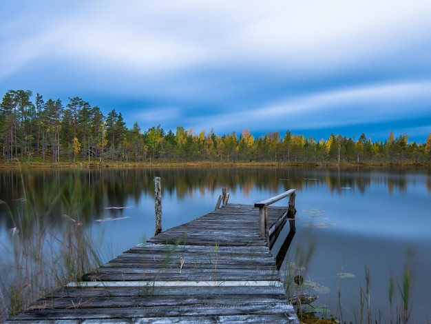 Vue panoramique du lac contre le ciel